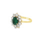 Pre Owned 18ct Emerald and Diamond Cluster Ring ZU903